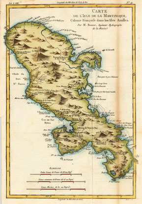 alte Karte von Martinique